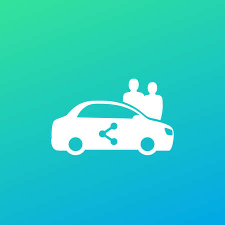carsharing icon with car and usersのイラスト素材