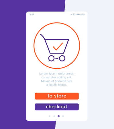 online order and purchase, e-commerce, shopping, mobile app ui templateのイラスト素材