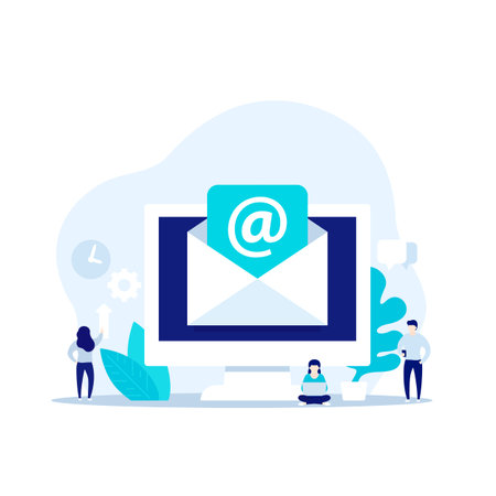 email service, electronic mail message vector conceptのイラスト素材