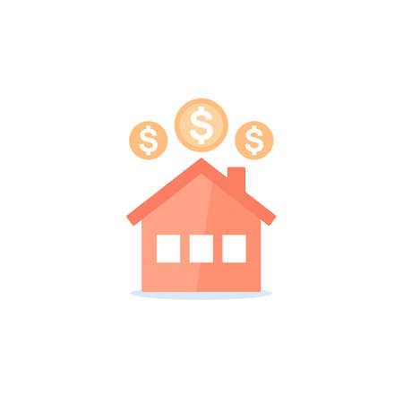 house payments icon on white, vectorのイラスト素材