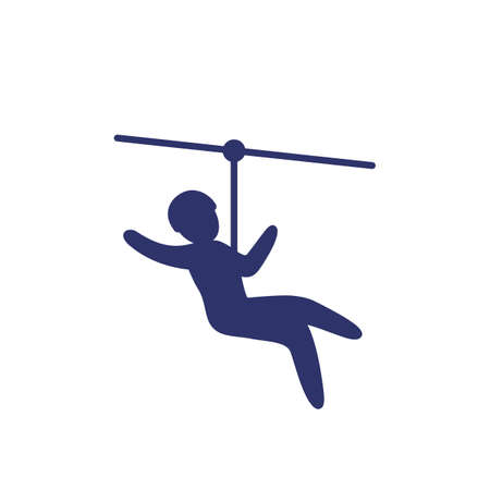 zip line icon on whiteのイラスト素材