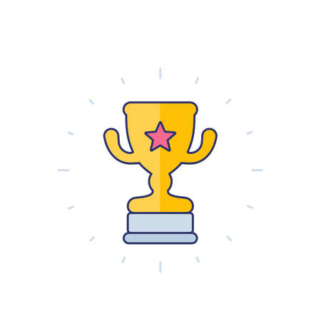 trophy cup icon with outlineのイラスト素材