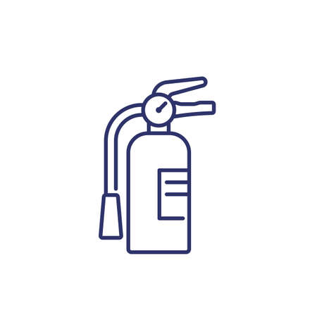 fire extinguisher line icon on whiteのイラスト素材