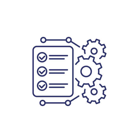 Procedures line icon on whiteのイラスト素材