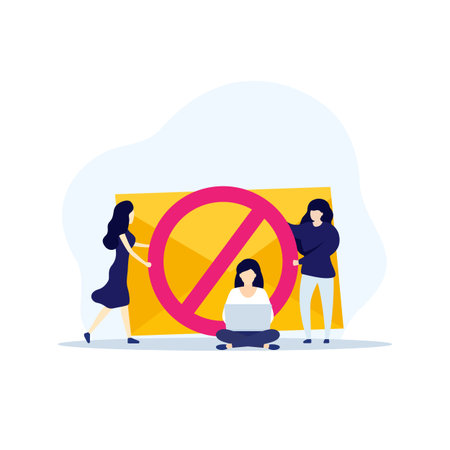 Blocked mail vector concept, flat style