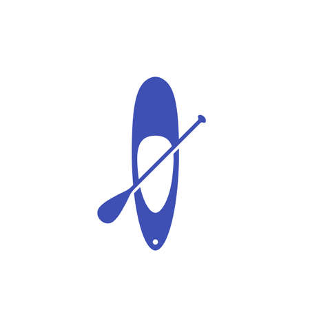 SUP board and paddle vector iconのイラスト素材