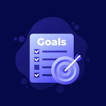 Goals and planning vector icon designのイラスト素材