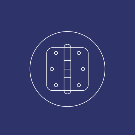 door hinge, vector linear iconのイラスト素材