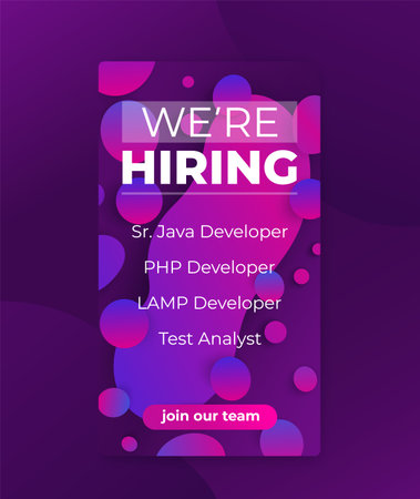 We are hiring banner for mobile social media
