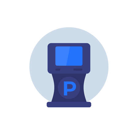 parking ticket machine icon on whiteのイラスト素材