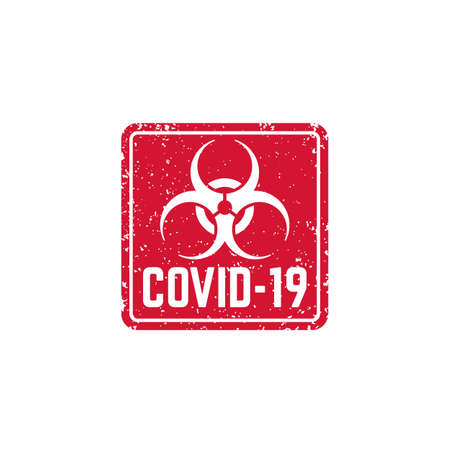 COVID-19 virus, biohazard sign with grungeのイラスト素材
