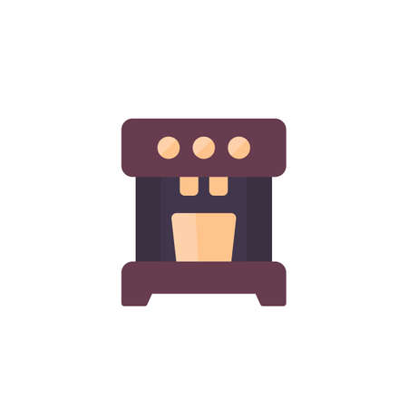 coffee machine flat icon on whiteのイラスト素材