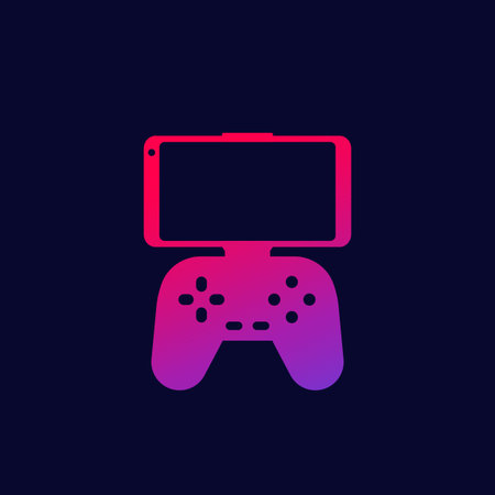 gamepad for smart phone icon, vector