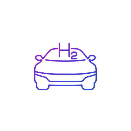 hydrogen car line icon on white, vectorのイラスト素材
