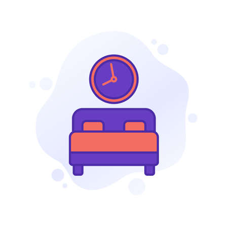 sleeping time vector icon with outlineのイラスト素材