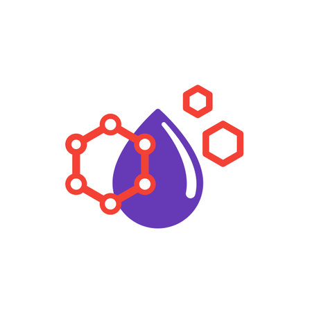 Drop with nano particles icon on white, flatのイラスト素材