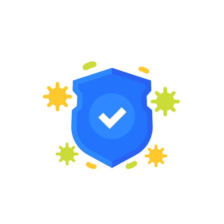 antiviral protection icon on whiteのイラスト素材