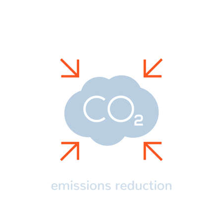 co2, emissions reduction vector icon on whiteのイラスト素材