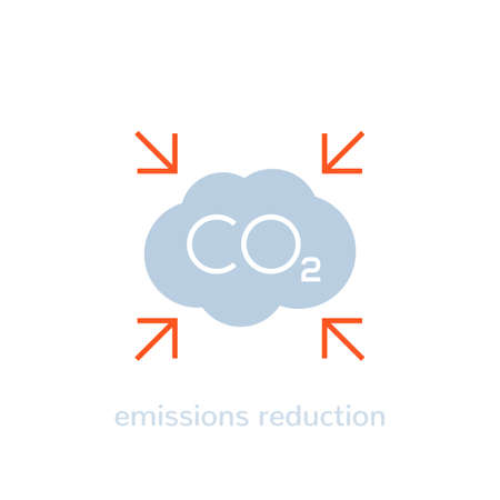 Illustration pour co2, emissions reduction vector icon on white - image libre de droit