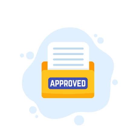 approved documents, folder vector iconのイラスト素材