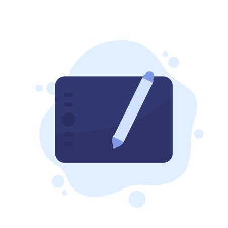 graphic tablet, vector icon on whiteのイラスト素材