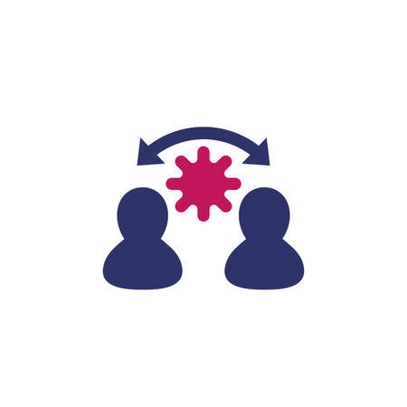 contagion icon with virus on white