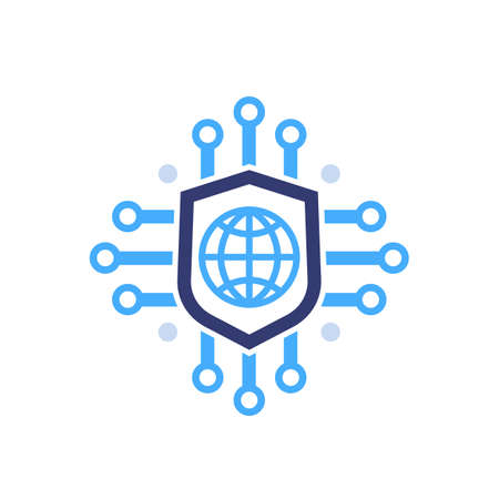 secure network, online security iconのイラスト素材
