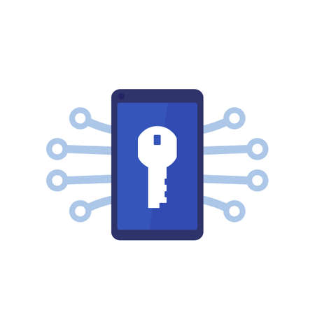 privacy, mobile security icon on whiteのイラスト素材