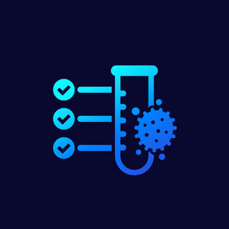 virus and test tube vector iconのイラスト素材