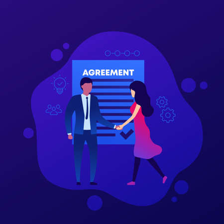agreement, people shaking hands, vectorのイラスト素材