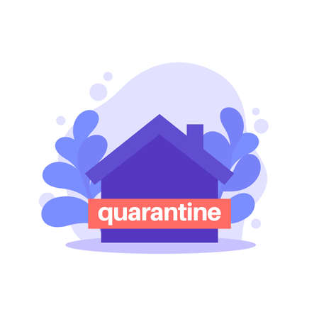 quarantine vector icon with houseのイラスト素材