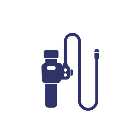 endoscope for colonoscopy icon on whiteのイラスト素材