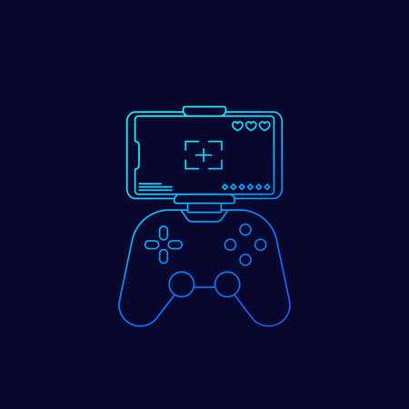 gamepad for smartphone line icon