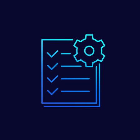 maintenance list line icon, vectorのイラスト素材