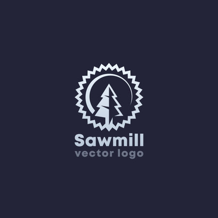 Sawmill logo design, vector iconのイラスト素材