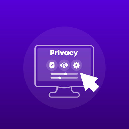 privacy control and security, vector iconのイラスト素材