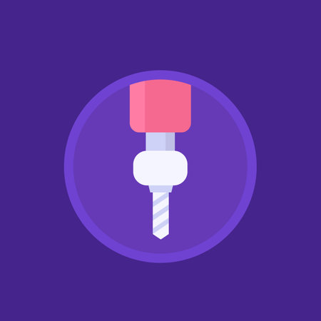 milling machine, cnc icon, vector flat designのイラスト素材