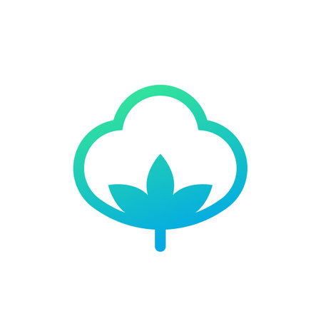 cotton icon or sign on whiteのイラスト素材