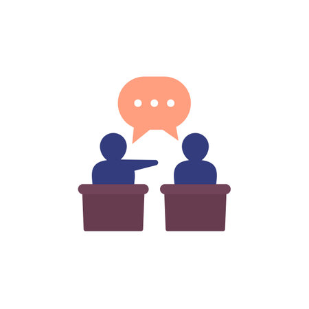 Debate or discussion icon, flat vectorのイラスト素材