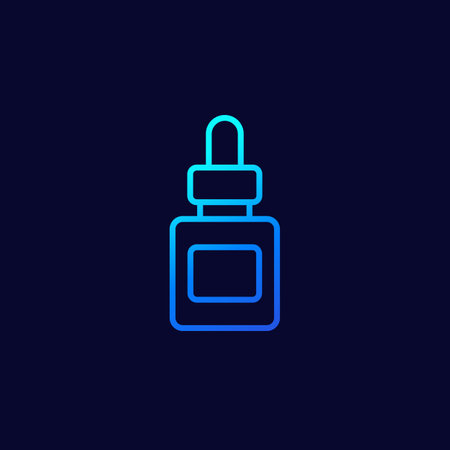 dropper bottle icon, linear vectorのイラスト素材