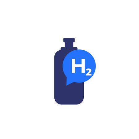 hydrogen gas tank icon on whiteのイラスト素材