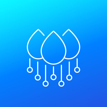 irrigation line icon with water dropsのイラスト素材