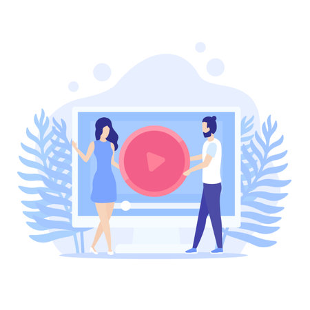 video content, play media vector illustrationのイラスト素材