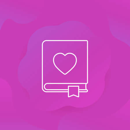 love diary icon, line designのイラスト素材