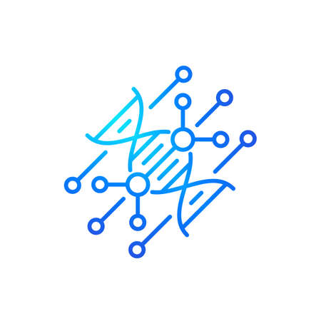 dna modification, biotechnology line icon on whiteのイラスト素材