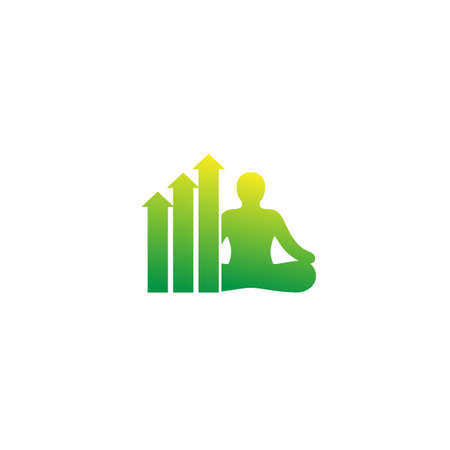 meditation and growth icon on whiteのイラスト素材