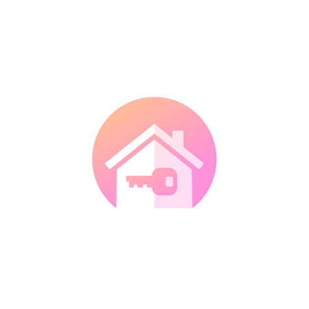 home and key logo design, vector iconのイラスト素材