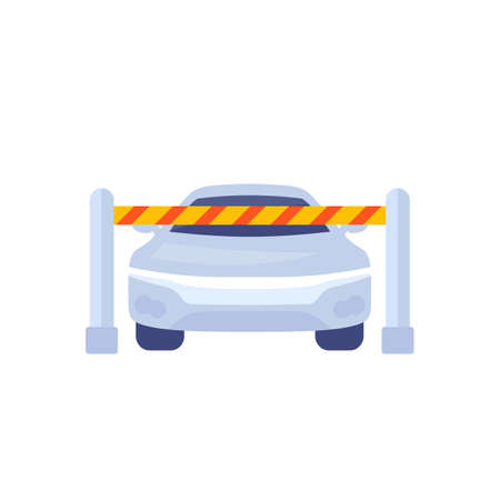 Automatic gate and a car, vectorのイラスト素材