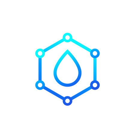 Drop with nano particles, vector icon on whiteのイラスト素材