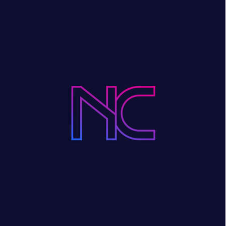 NC letters logo, line designのイラスト素材